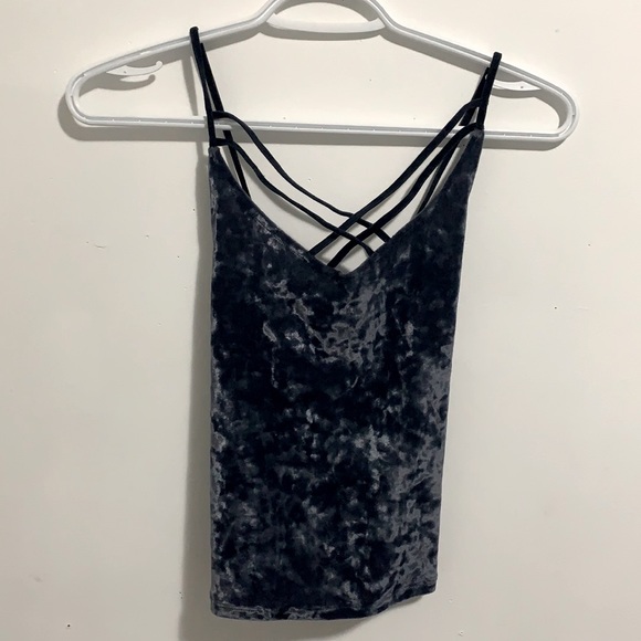 Blue Velvet American Eagle Crop Top - Picture 1 of 1